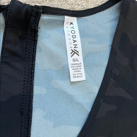 Kyodan Outdoor Women’s Black Camo Camouflage Jumpsuit Bodysuit Yoga Size Large - Picture 5 of 13